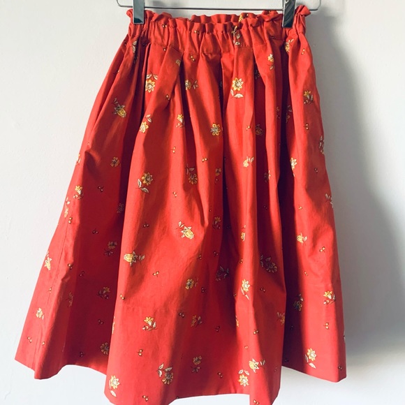 Ann Mashburn red floral skirt size XS - Picture 6 of 9